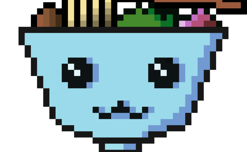 Pixel artové ikony na téma jídlo